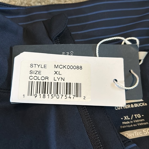 Cutter & Buck Traverse Stretch Stripe Eco Quarter Zip Mens Pullover - Picture 5 of 5